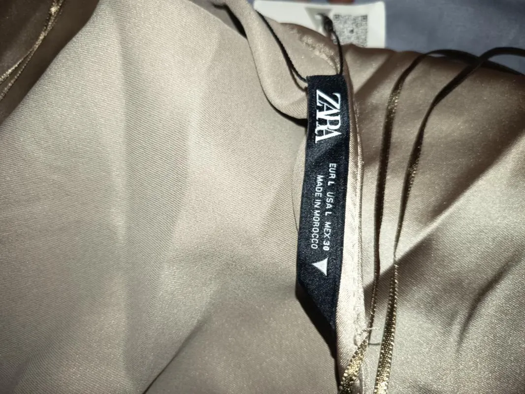 Rochie de seară Zara L | Bej, Midi, Bretele subțiri - Image 3