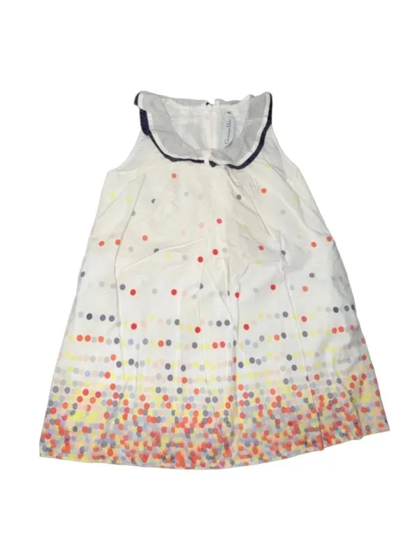 Rochie de ocazie Christian Dior Fete 3 ani (93-98 cm) | Alb, Buline & Imprimeuri mici, Bumbac