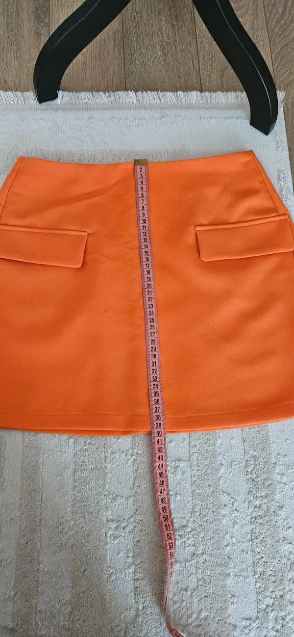 Costum cu sacou și fustă AMISU S | Portocaliu - Image 5