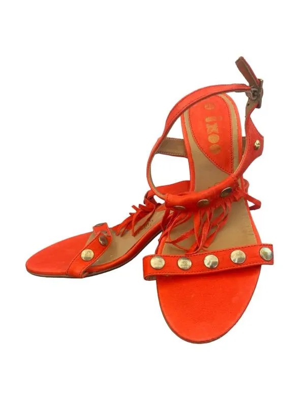 Sandale cu toc Ixoo EU 36 | Corai, Monocrom, Piele naturală