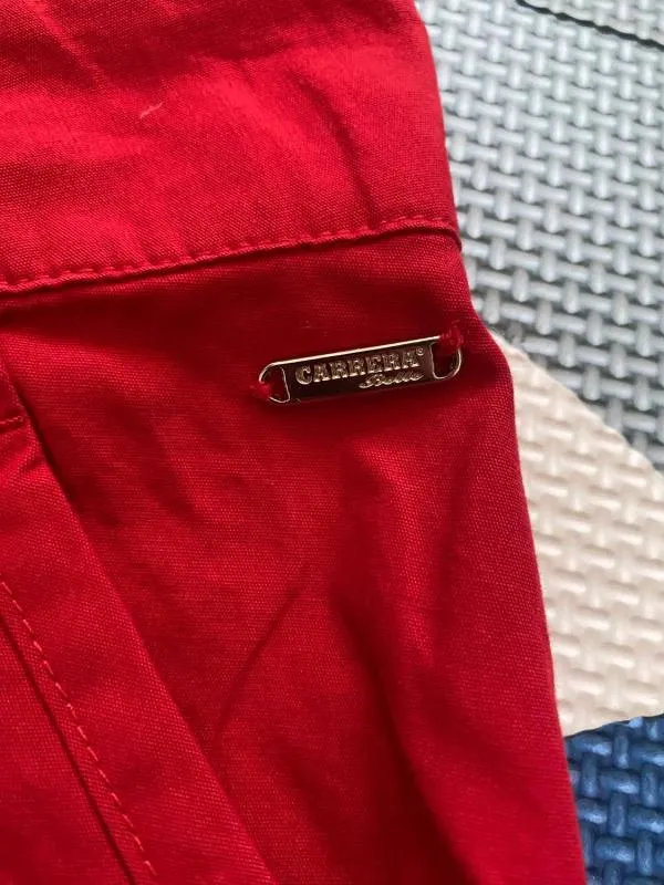 Pantaloni Carrera EU 48 | Roșu, Lungi, Talie medie, Regular (Standard) fit, Clasici  Casual, Plus size, Monocrom - Image 4