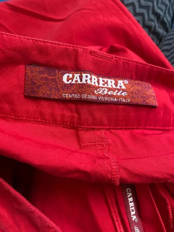 Pantaloni Carrera EU 48 | Roșu, Lungi, Talie medie, Regular (Standard) fit, Clasici  Casual, Plus size, Monocrom - Image 6