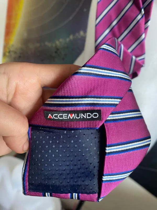 Cravată Accemundo | Fuchsia, Mătase - Image 3