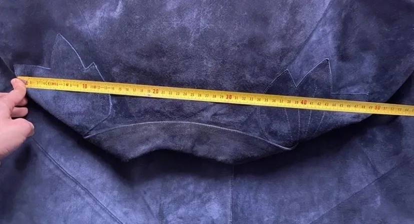 Palton lung L | Indigo, Fără glugă, Piele întoarsă  Suede - Image 7