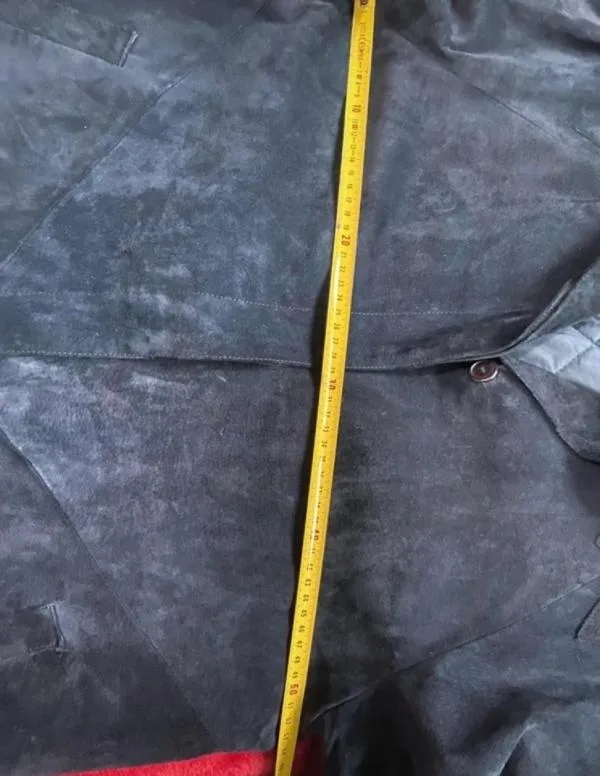 Palton lung L | Indigo, Fără glugă, Piele întoarsă  Suede - Image 8