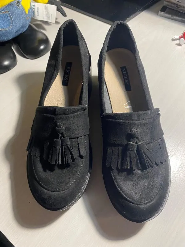 Mocasini Vices EU 37 | Negru, Piele întoarsă Suede - Image 6
