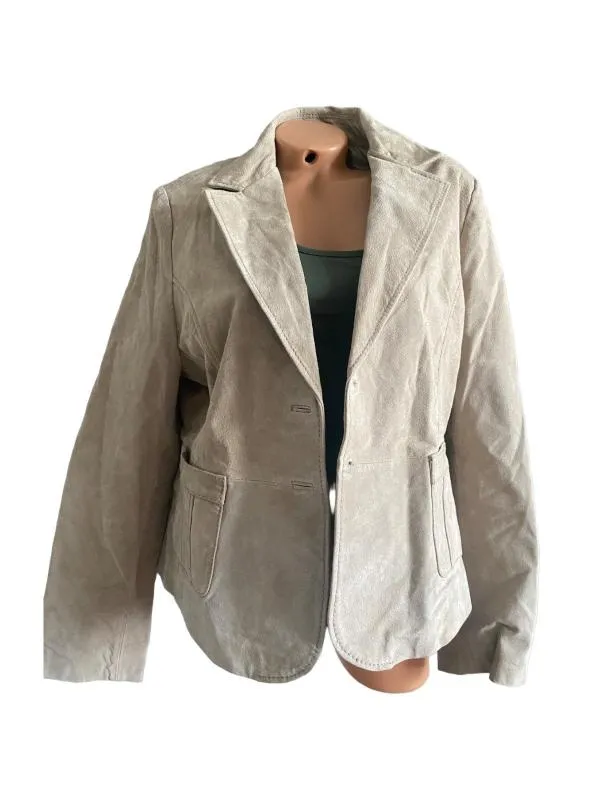 Blazer Montgomery Different XL | Bej, Fără glugă, Piele întoarsă Suede