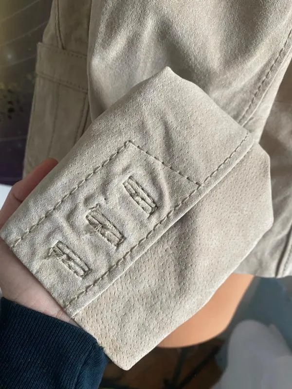 Blazer Montgomery Different XL | Bej, Fără glugă, Piele întoarsă  Suede - Image 4