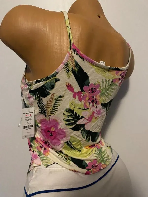 Top tank Ardene S | Multicolor, Normal, Mulat Cambrat fit, Floral & Tropical, Design asimetric - Image 2