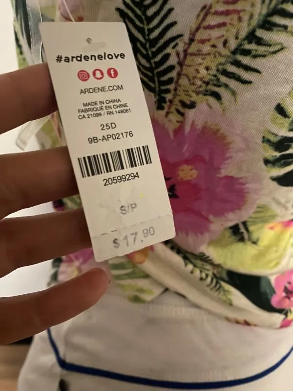 Top tank Ardene S | Multicolor, Normal, Mulat Cambrat fit, Floral & Tropical, Design asimetric - Image 5
