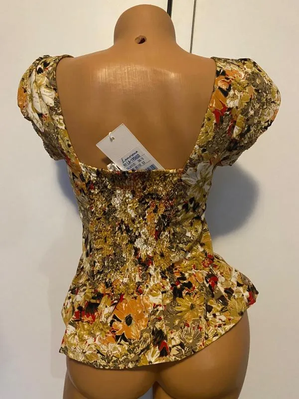 Top cu peplum La Morena S | Multicolor, Normal, Mulat Cambrat fit, Floral & Tropical - Image 2