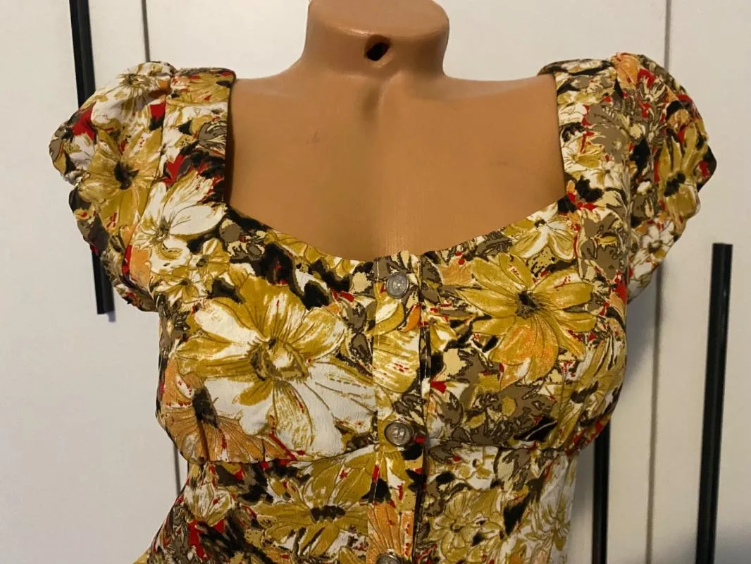 Top cu peplum La Morena S | Multicolor, Normal, Mulat Cambrat fit, Floral & Tropical - Image 3