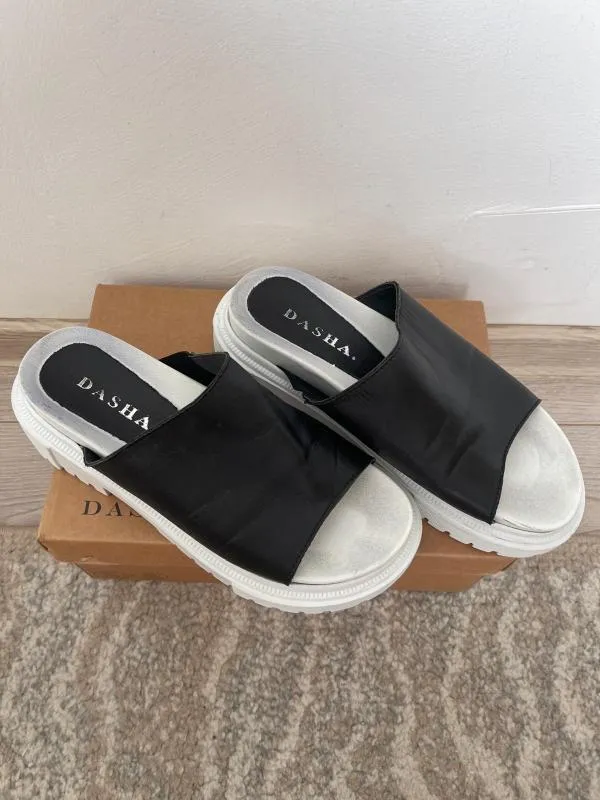 Sandale platformă slip-on Dasha EU 38 | Negru - Image 2