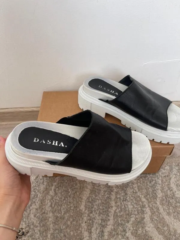 Sandale platformă slip-on Dasha EU 38 | Negru - Image 4