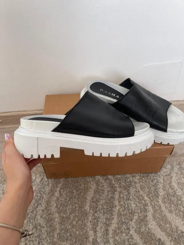Sandale platformă slip-on Dasha EU 38 | Negru - Image 5