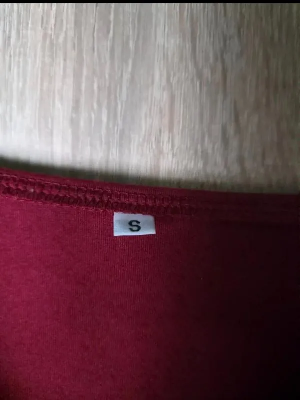 Rochie de seară Shein S | Burgundy, Maxi, Mânecă lungă, Plus size, Pliuri, Poliester - Image 3