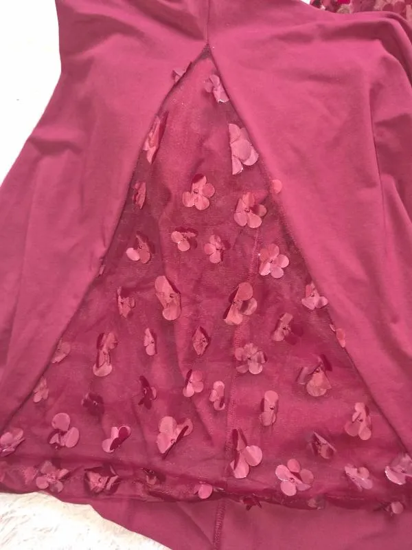 Rochie de seară Shein S | Burgundy, Maxi, Mânecă lungă, Plus size, Pliuri, Poliester - Image 5