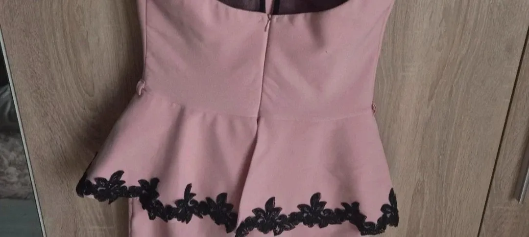 Rochie de seară Fervente L | Roz, Midi, Fără mâneci, Dantelă, Poliester - Image 3