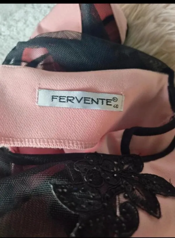 Rochie de seară Fervente L | Roz, Midi, Fără mâneci, Dantelă, Poliester - Image 4