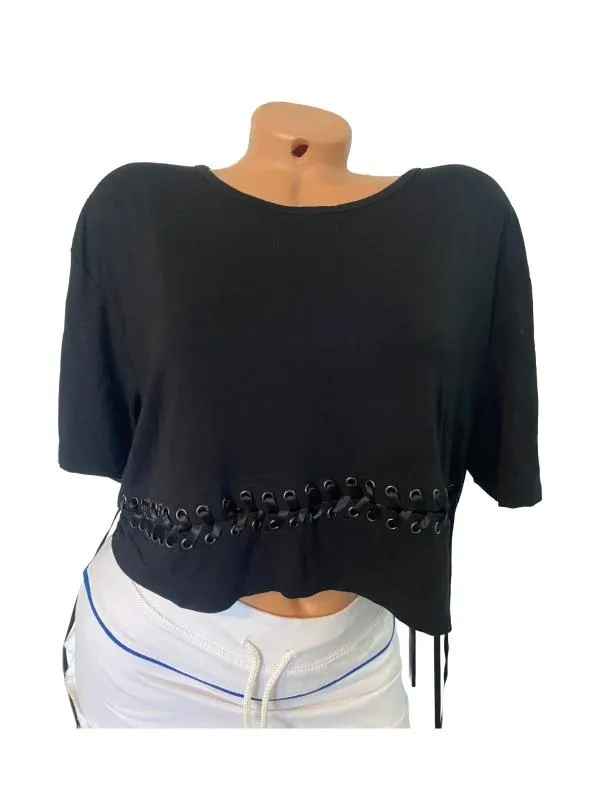 Top cropped Killstar L | Negru, Cropped (Scurt), Relaxed  Lejer fit
