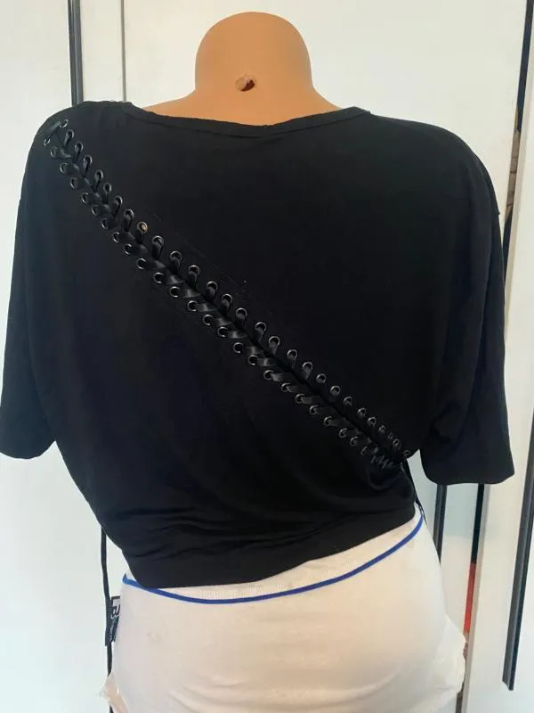 Top cropped Killstar L | Negru, Cropped (Scurt), Relaxed  Lejer fit - Image 3