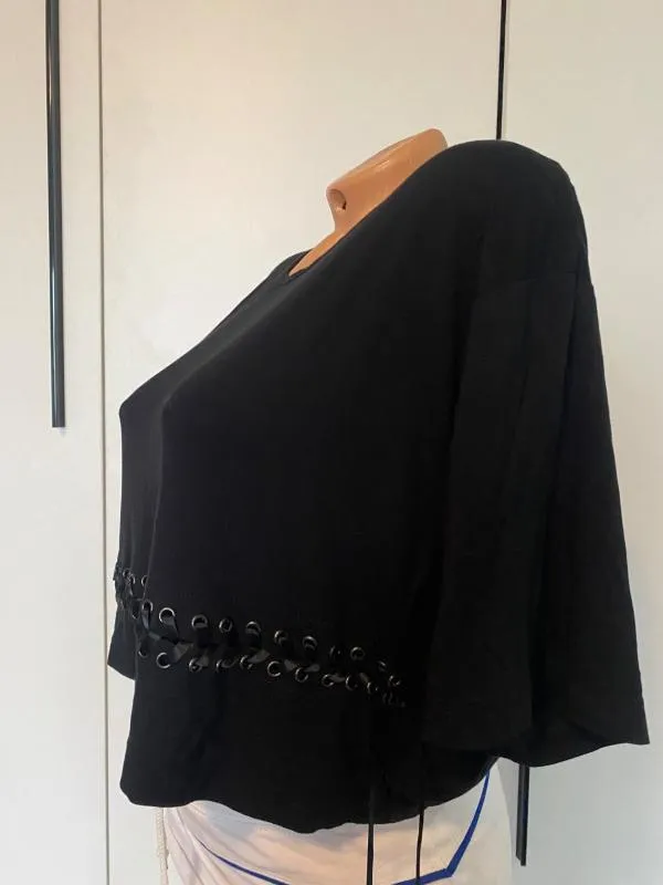 Top cropped Killstar L | Negru, Cropped (Scurt), Relaxed  Lejer fit - Image 4