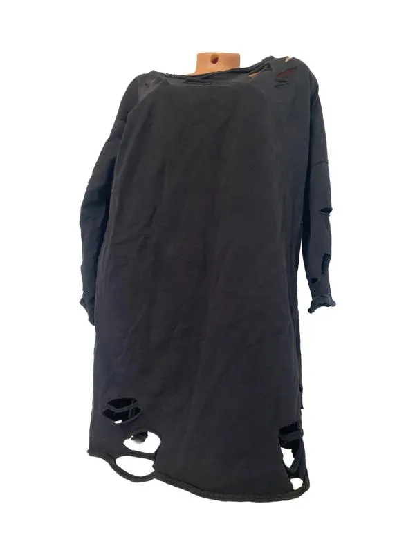 Bluză ASOS XS | Negru, Lung, Mânecă lungă, Oversize fit, Cu decupaje, Bumbac