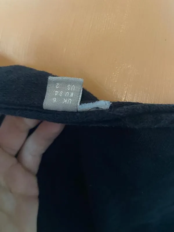 Bluză ASOS XS | Negru, Lung, Mânecă lungă, Oversize fit, Cu decupaje, Bumbac - Image 6