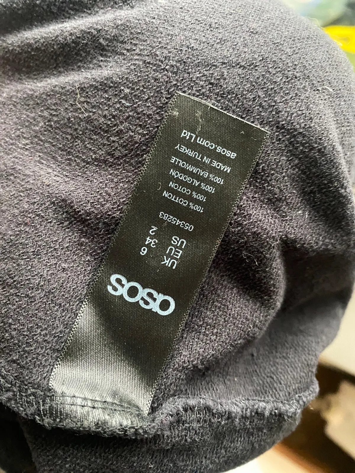 Bluză ASOS XS | Negru, Lung, Mânecă lungă, Oversize fit, Cu decupaje, Bumbac - Image 7