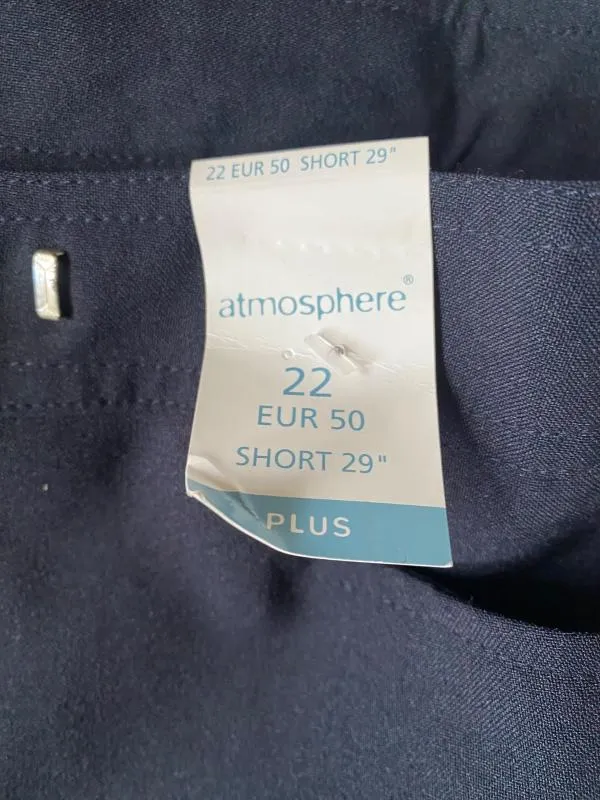 Pantaloni Atmosphere EU 48 | Negru, Lungi, Talie medie, Straight (Drepți) fit, Clasici  Casual, Plus size - Image 9