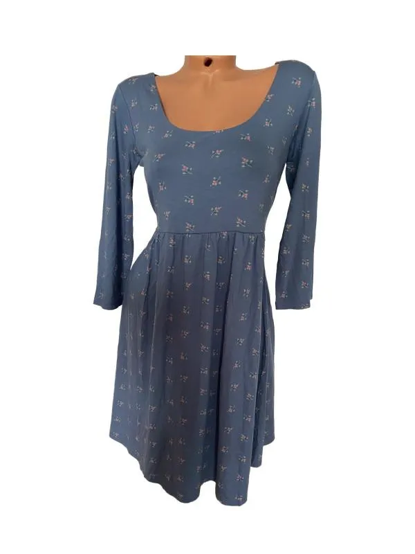 Rochie pentru gravide Mit Mat Mama M | Bleu, Maternity, Floral & Tropical, Vâscoză