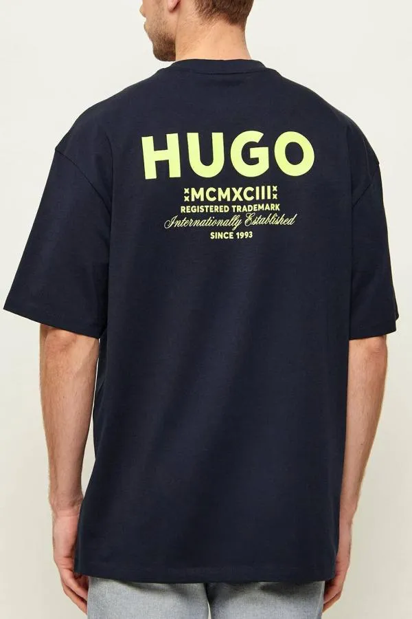 Tricou cu imprimeu Hugo XXL | Bleumarin, Logo - Image 2