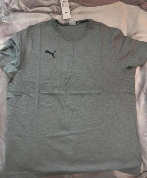 Tricou sport Puma XXL | Gri, Logo, Bumbac - Image 4