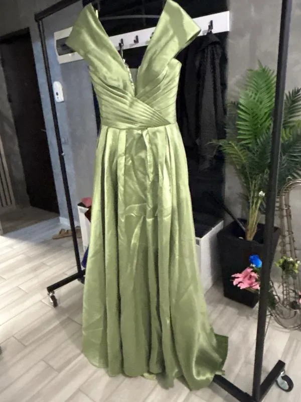 Rochie de ocazie Similprince L | Khaki, Maxi, Fără mâneci, Curvy - Image 5