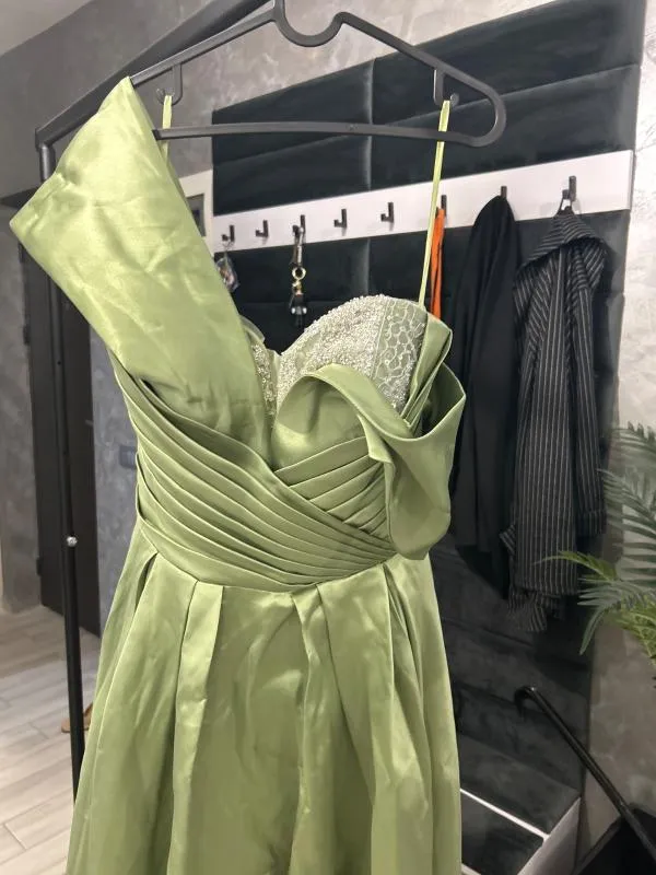 Rochie de ocazie Similprince L | Khaki, Maxi, Fără mâneci, Curvy - Image 4