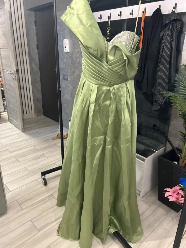 Rochie de ocazie Similprince L | Khaki, Maxi, Fără mâneci, Curvy - Image 2