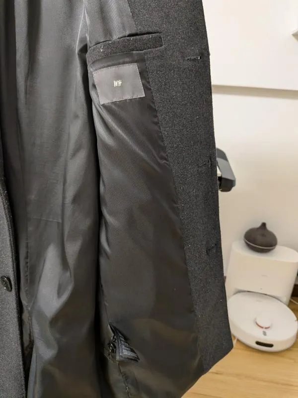 Palton lung H&M S | Gri, Fără glugă - Image 3