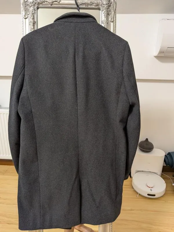 Palton lung H&M S | Gri, Fără glugă - Image 5