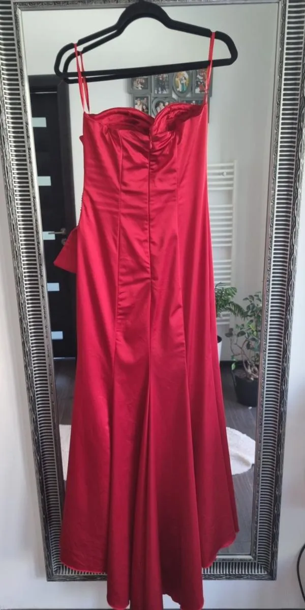 Rochie de ocazie Zeropoint L | Roșu, Maxi, Fără mâneci, Pietre decorative - Image 6
