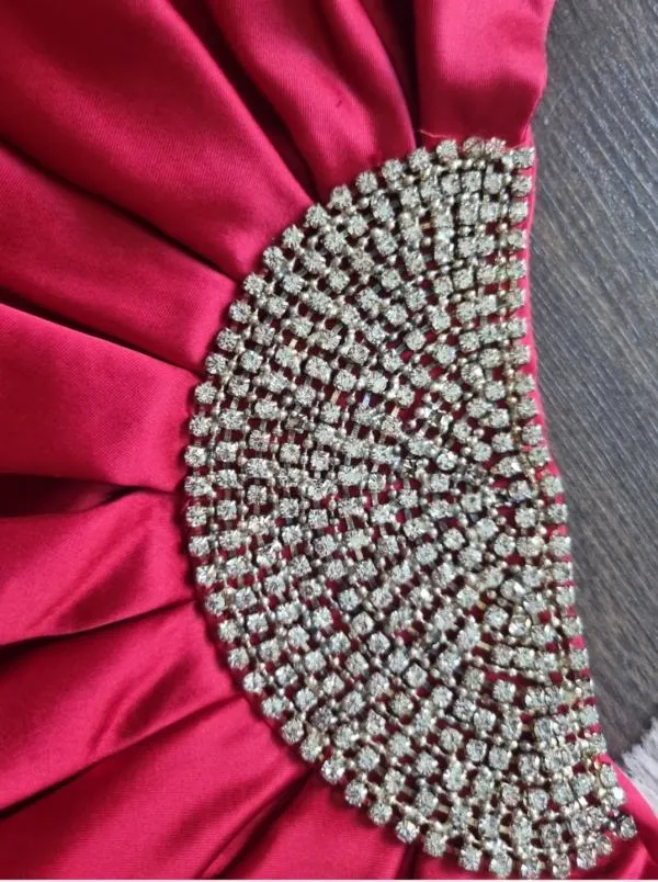 Rochie de ocazie Zeropoint L | Roșu, Maxi, Fără mâneci, Pietre decorative - Image 7