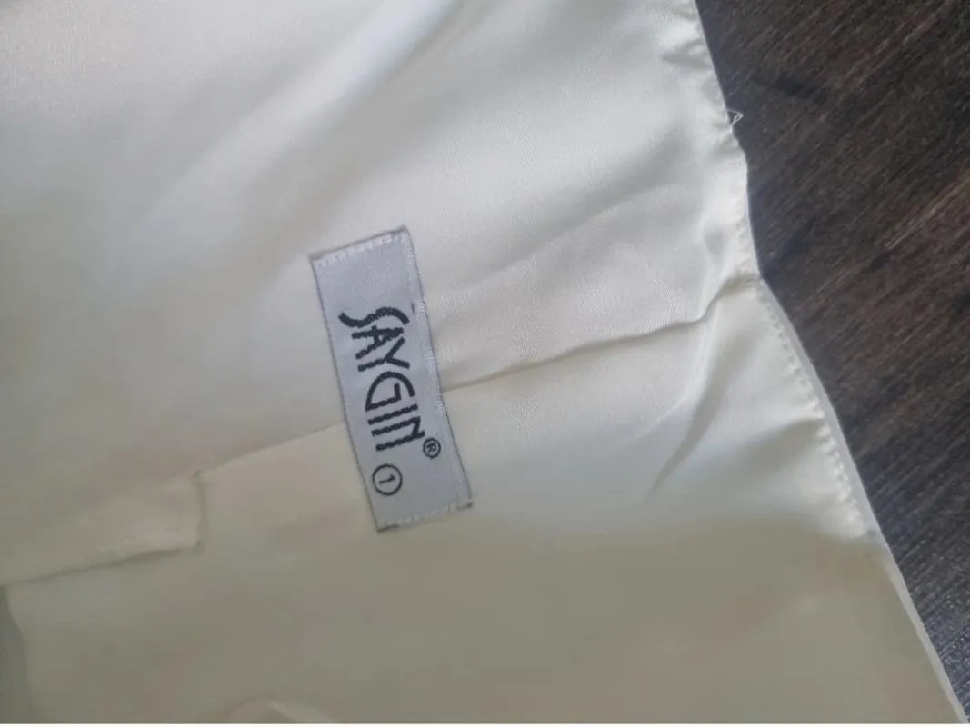 Rochie de ocazie Saygin M | Alb, Maxi, Cu umerii goi, Pietre decorative - Image 8