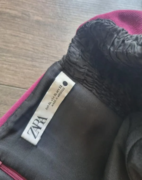 Rochie de seară Zara XL | Mov, Midi, Cu umerii goi, Drapat - Image 6