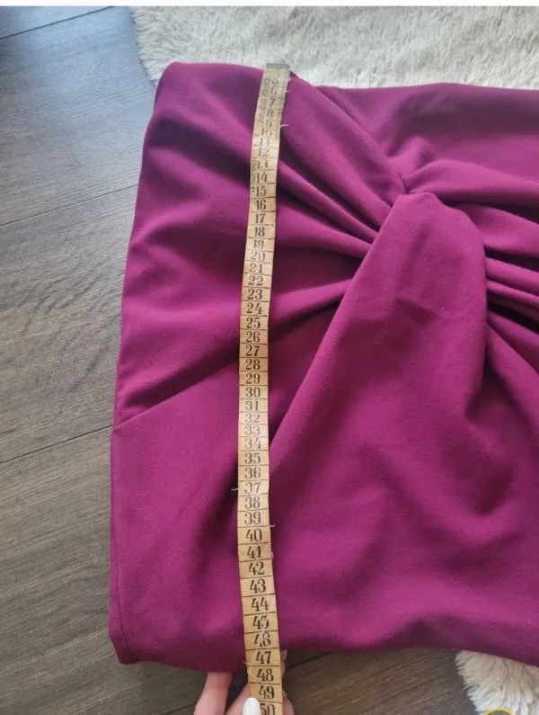 Rochie de seară Zara XL | Mov, Midi, Cu umerii goi, Drapat - Image 7
