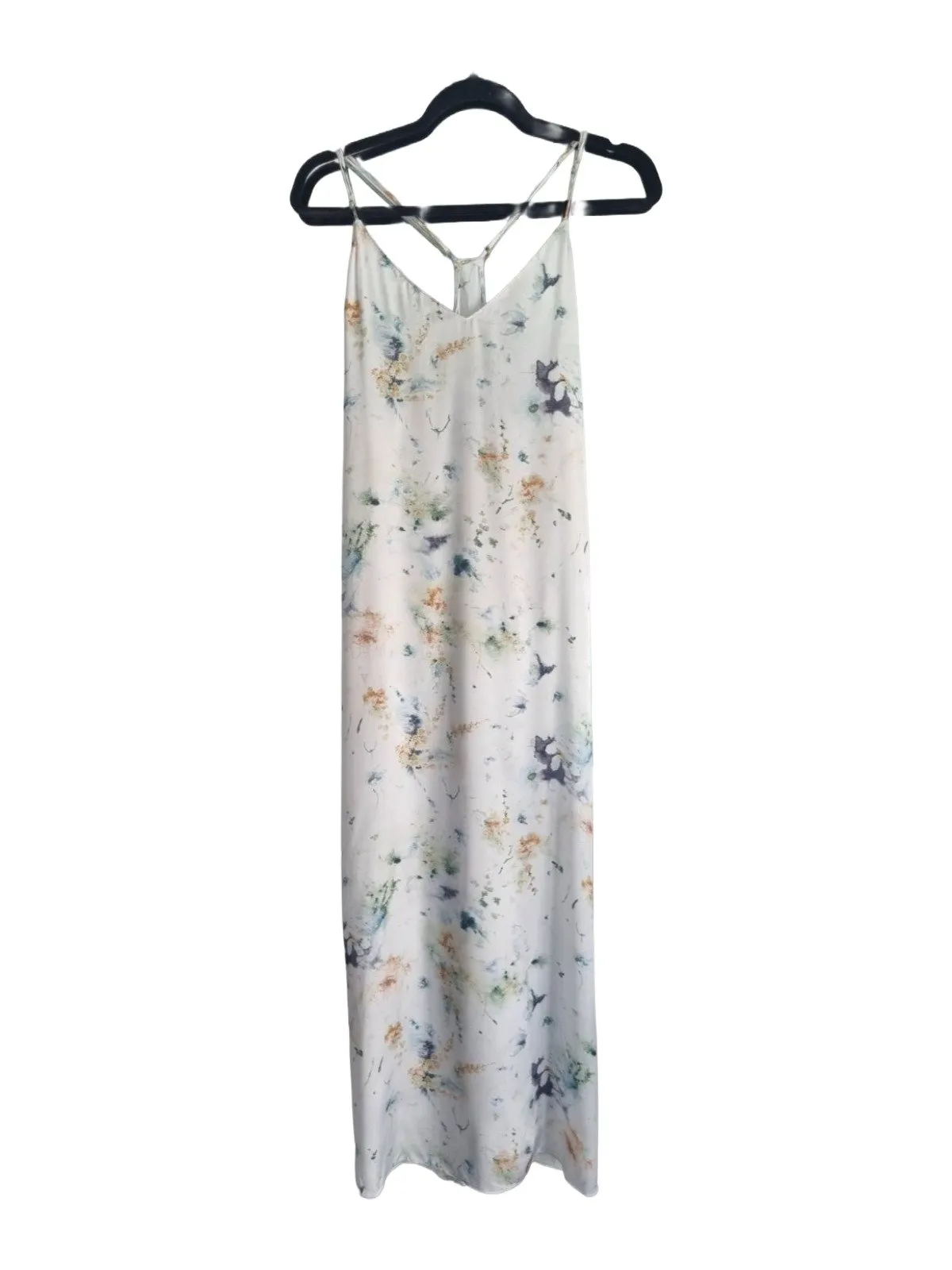 Rochie de vară Zara L | Alb, Midi, Bretele subțiri, Floral & Tropical