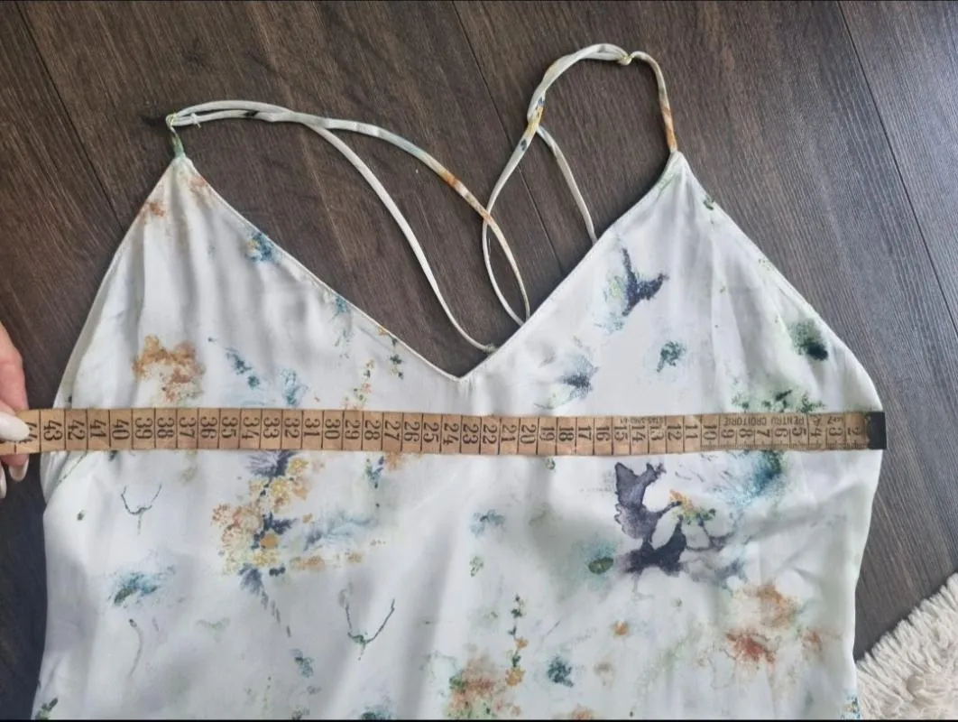 Rochie de vară Zara L | Alb, Midi, Bretele subțiri, Floral & Tropical - Image 5
