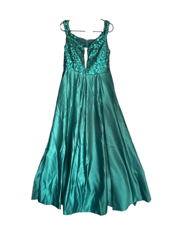 Rochie de ocazie Temu M | Verde, Maxi, Fără mâneci, Curvy, Elastan