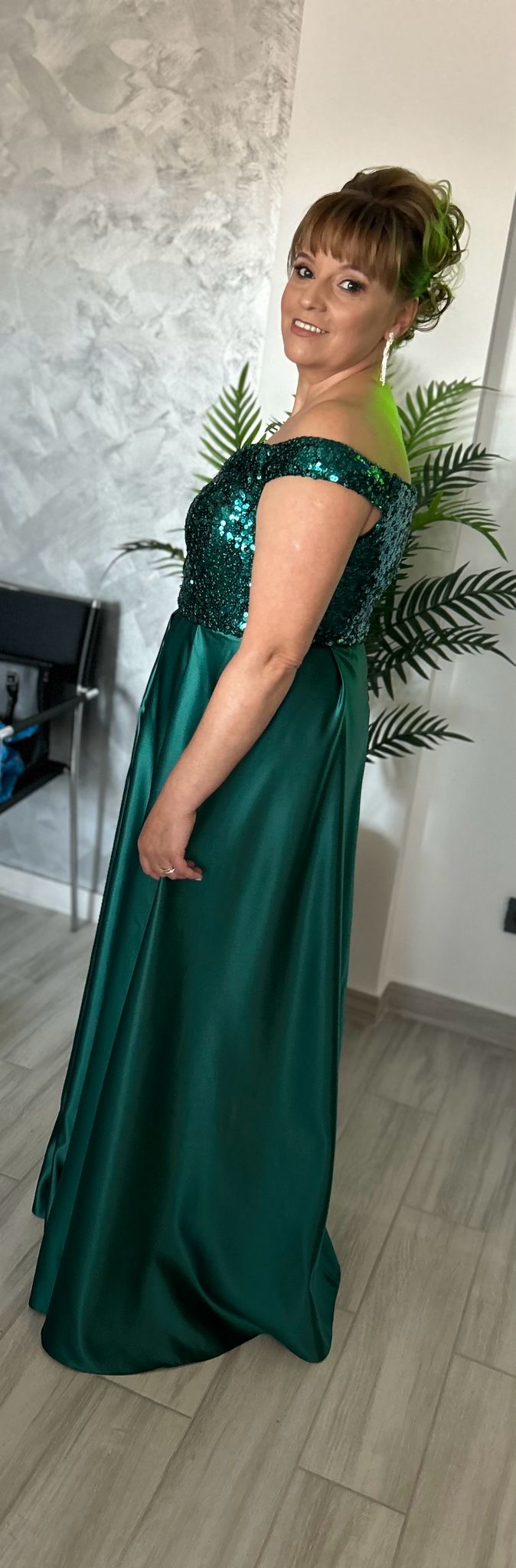 Rochie de ocazie Temu M | Verde, Maxi, Fără mâneci, Curvy, Elastan - Image 4