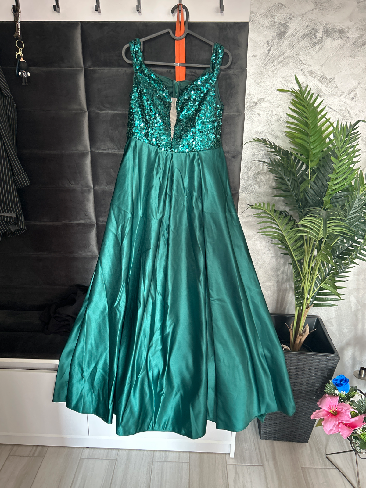Rochie de ocazie Temu M | Verde, Maxi, Fără mâneci, Curvy, Elastan - Image 5