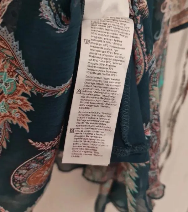 Rochie de vară Orsay EU 38 | Multicolor, Mini, Mânecă lungă, Oriental & Paisley, Decolteu în V, Vâscoză - Image 5