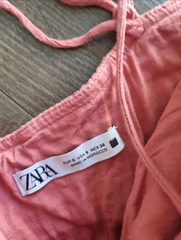 Rochie de vară Zara S | Roz, Midi, Bretele subțiri - Image 4